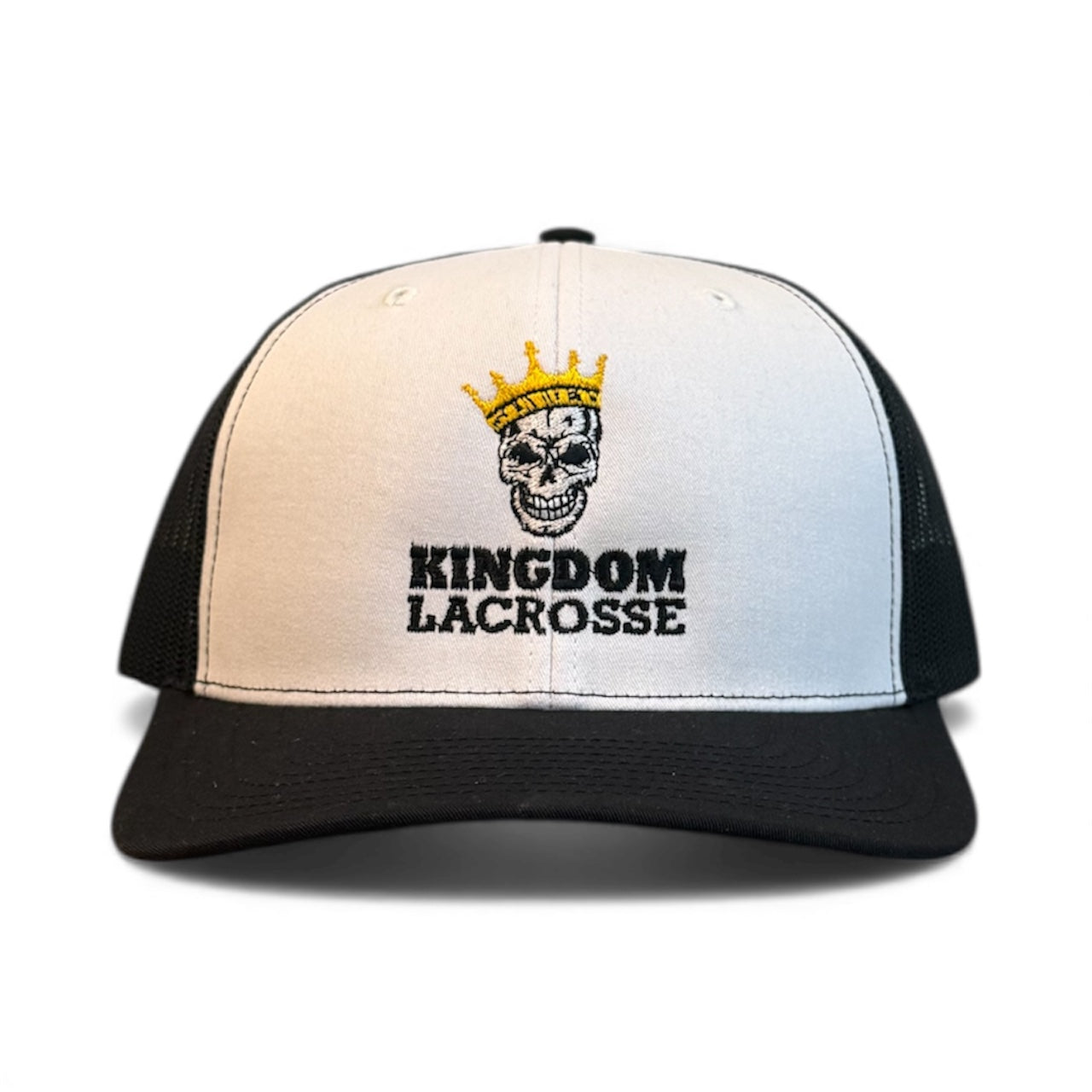kingdom Lacrosse White and black Trucker Hat