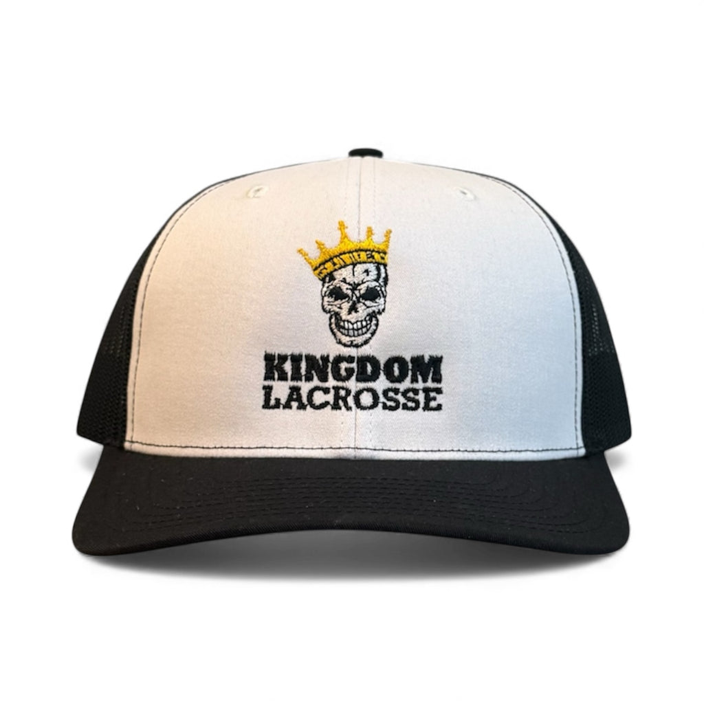 kingdom Lacrosse White and black Trucker Hat