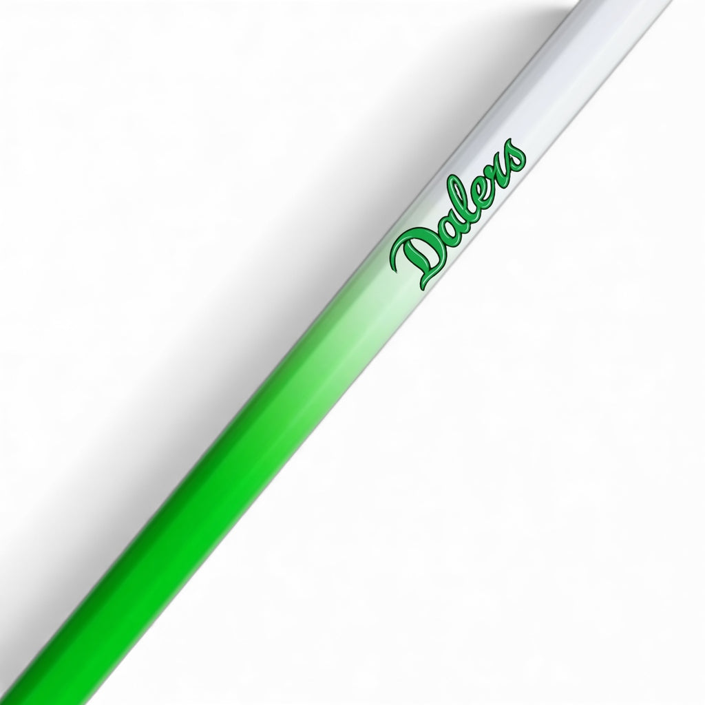 Custom white to Green Fade Farmingdale DalersKingdom Carbon Fiber Elite lacrosse shaft